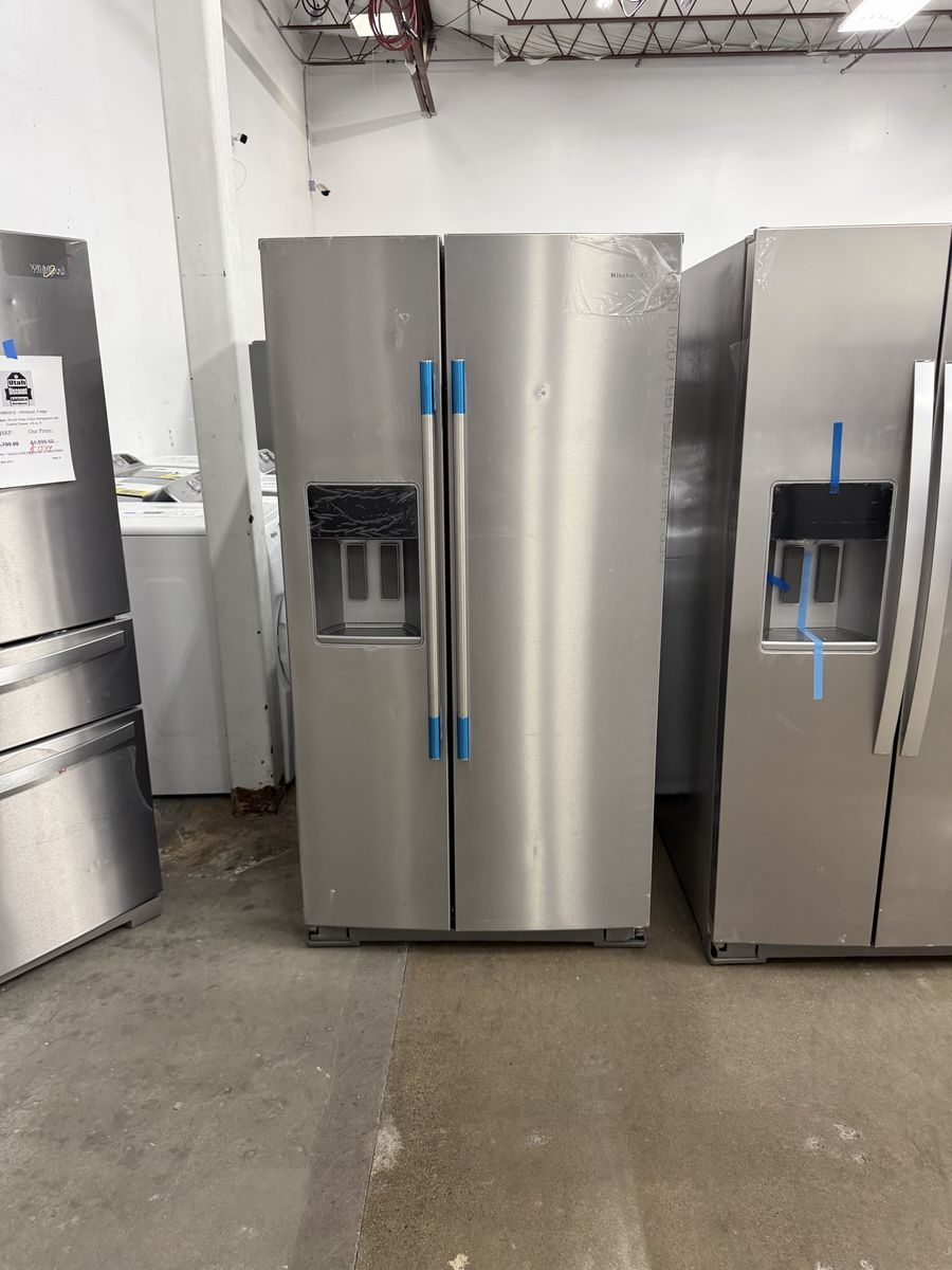NEW KITCHENAID 28.7 C FT STAINLESS SIDE BY SIDE
