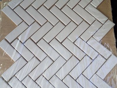 Retro Herringbone Grey Glossy Braker Tile - New, Exquisite, Timeless Look. 15 packages 20.00