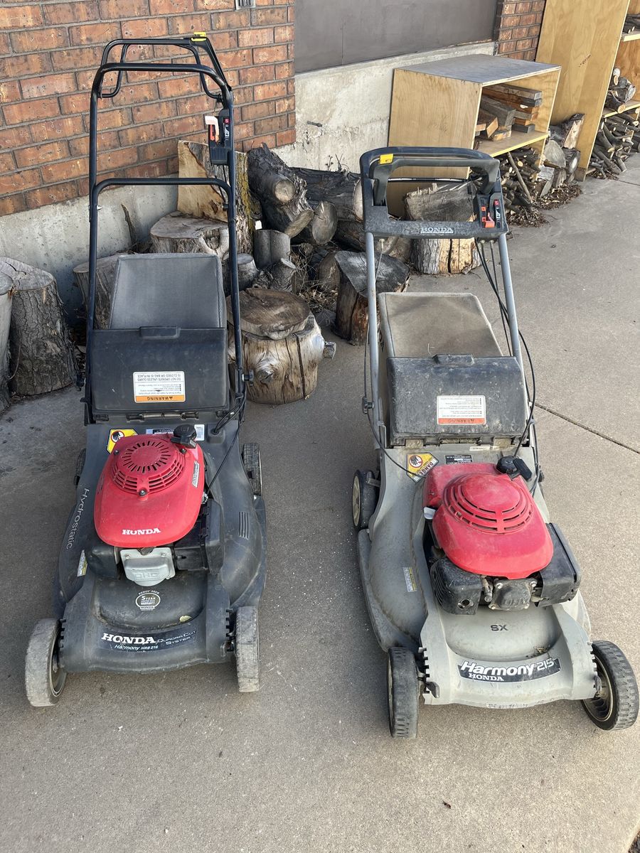 Honda Harmony 215 & Honda H.R.S. 216 Push Mowers - Good Condition, Ready for Work
