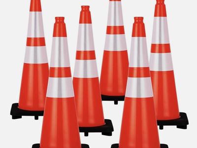 NEW 6PCS Traffic Cones 28" Cones PVC Orange Parking Cones with Reflective Collar