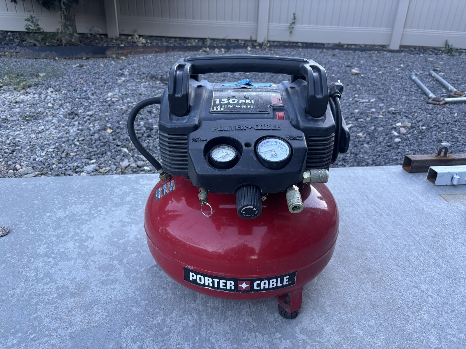 Porter Cable 150 PSI 6 GAL Air Compressor - Tank Not Building Pressure, Needs Repair