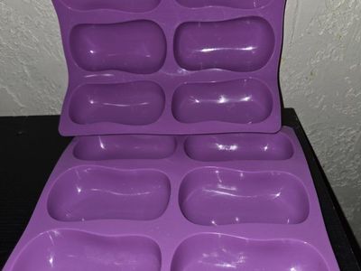 Silicone Soap Molds - Purple, 2-Pack, 6 Cavities Each for DIY Soap Making, Baking & Crafts