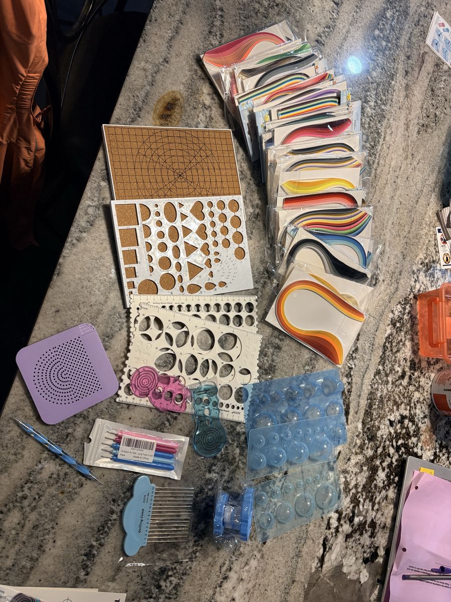 Paper Quilling Craft Kit with new Strips, Cork Board, Molds, and Tools