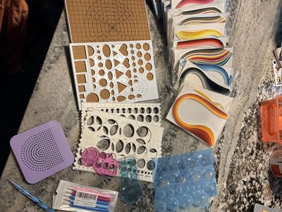 Paper Quilling Craft Kit with new Strips, Cork Board, Molds, and Tools
