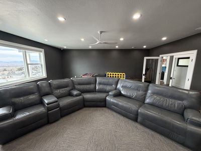Gray Leather Sectional