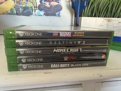 Xbox One Video Games Lot of 5 - Lego Marvel, Destiny 2, Minecraft, WWE 2K15, COD Black Ops III