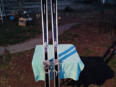 Vintage Fischer President Black Ski's W/Bindings