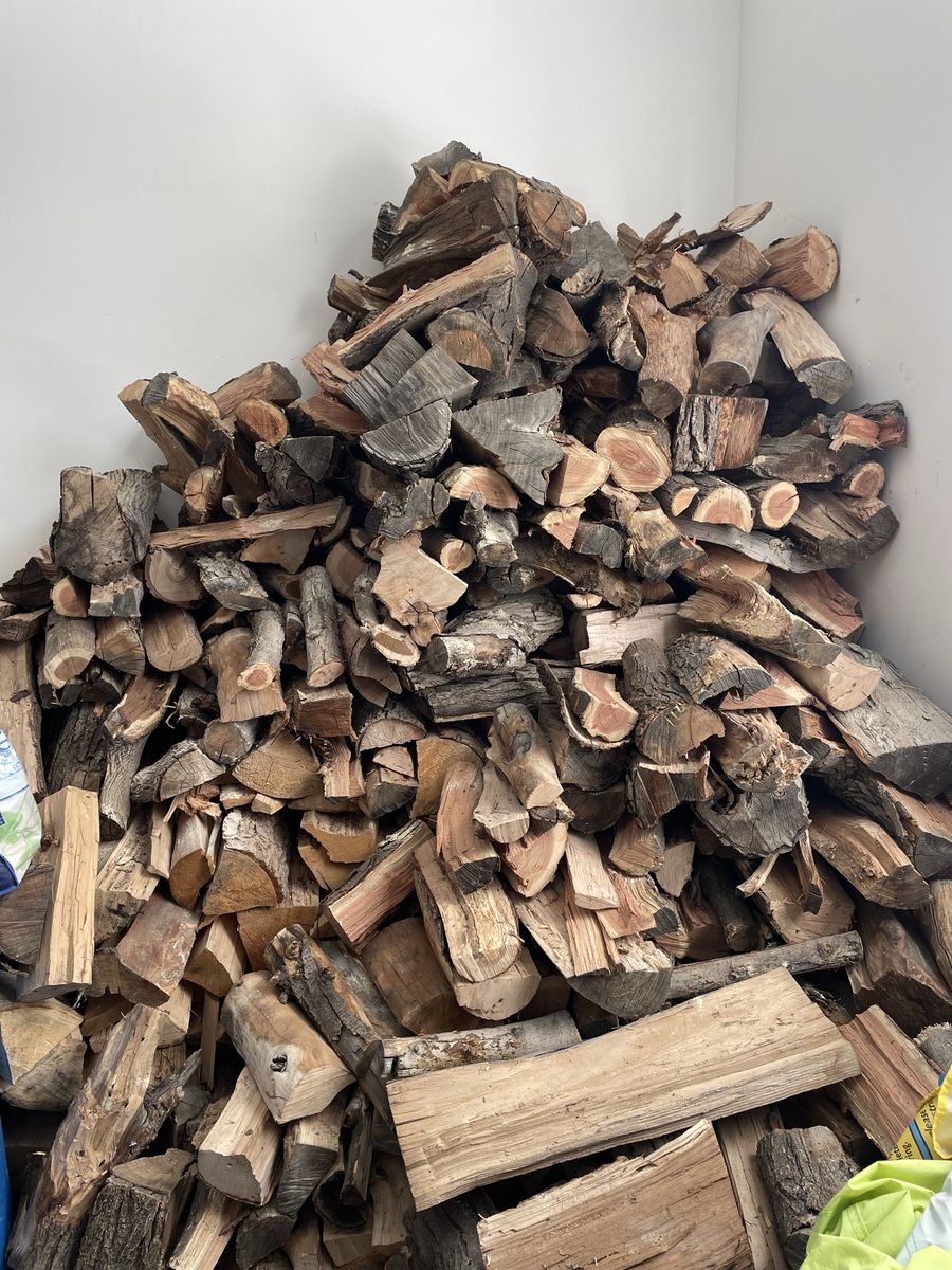 Garage stored hard firewood