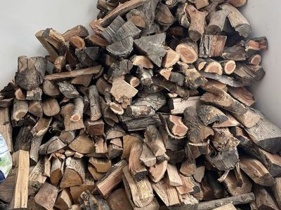 Garage stored hard firewood