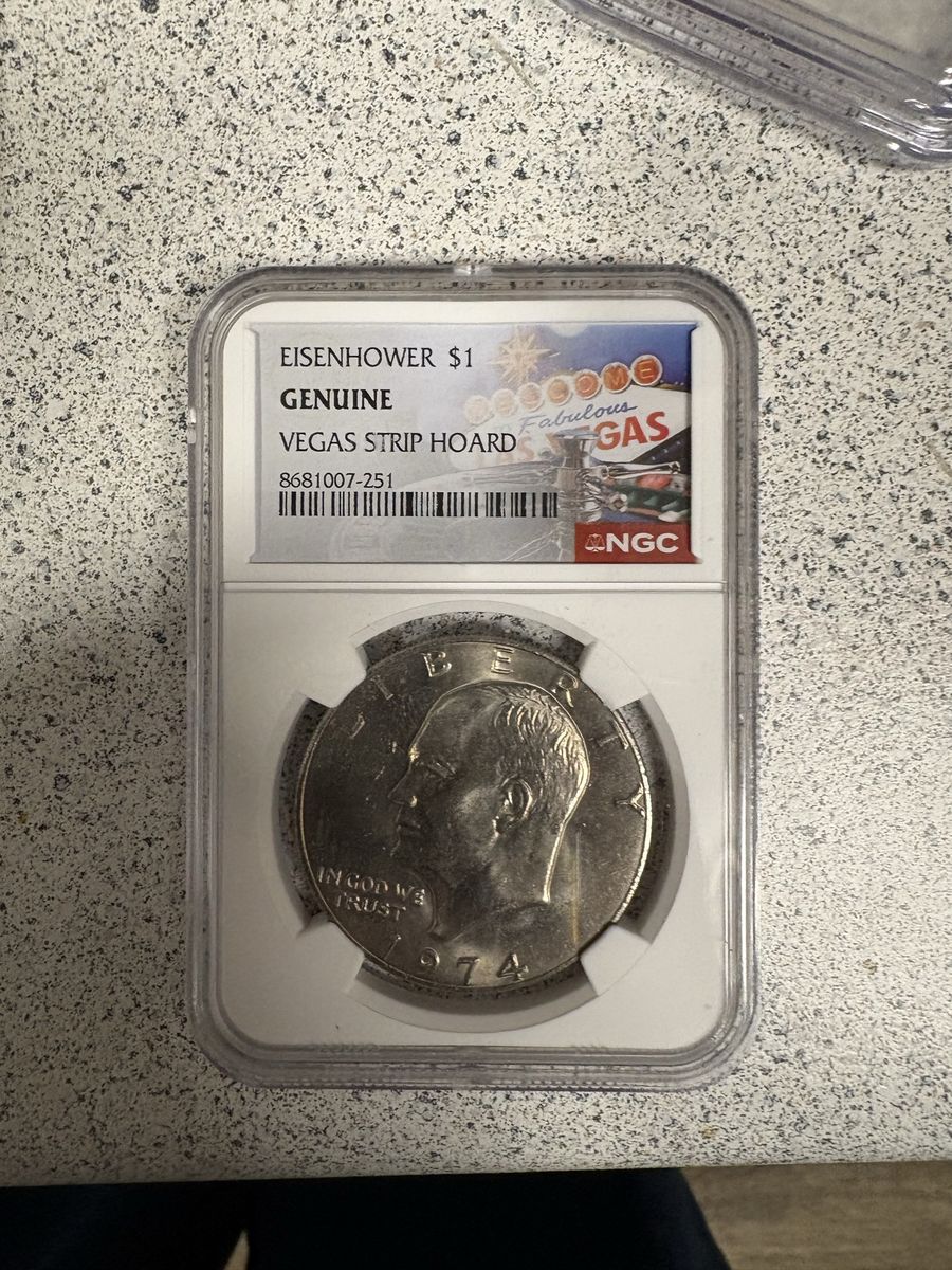 1974 Eisenhower $1 Dollar NGC Graded Vegas Strip Hoard Genuine Slabbed Coin