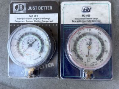 JB Industries M2-250 Refrigeration Compound Gauge and M2-500 Pressure Gauge