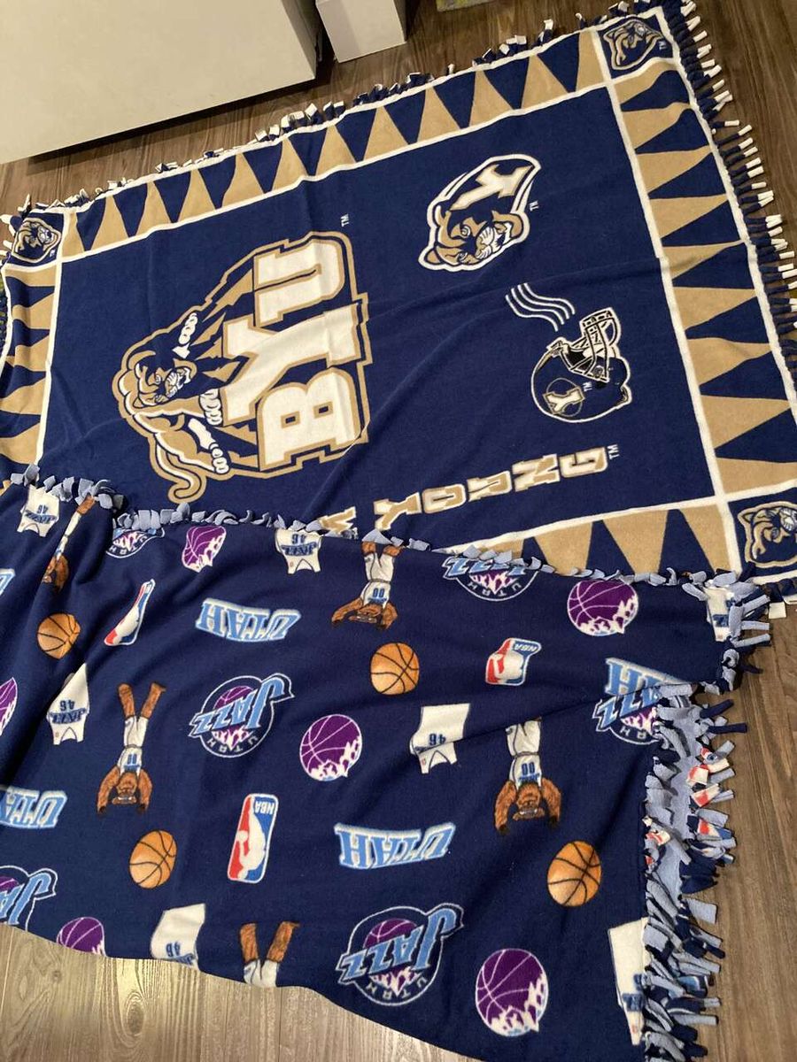 BYU and UTAH JAZZ Handmade Fleece Small Blankets