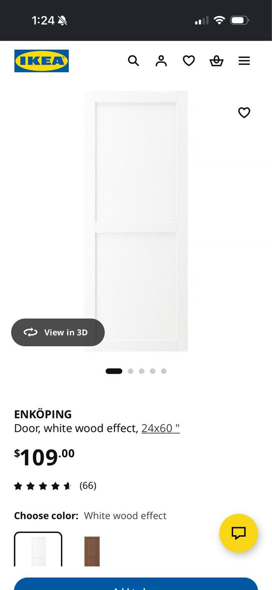 IKEA ENKÖPING 24x60" White Wood Effect Door - Cabinet or Furniture Door