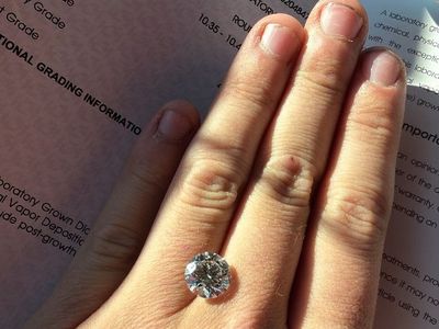 4.04 carat brilliant round cut lab grown diamond