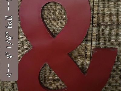 Large Red Metal Ampersand (&) Symbol 4' 1/4" Tall Wall Decor Distressed Finish