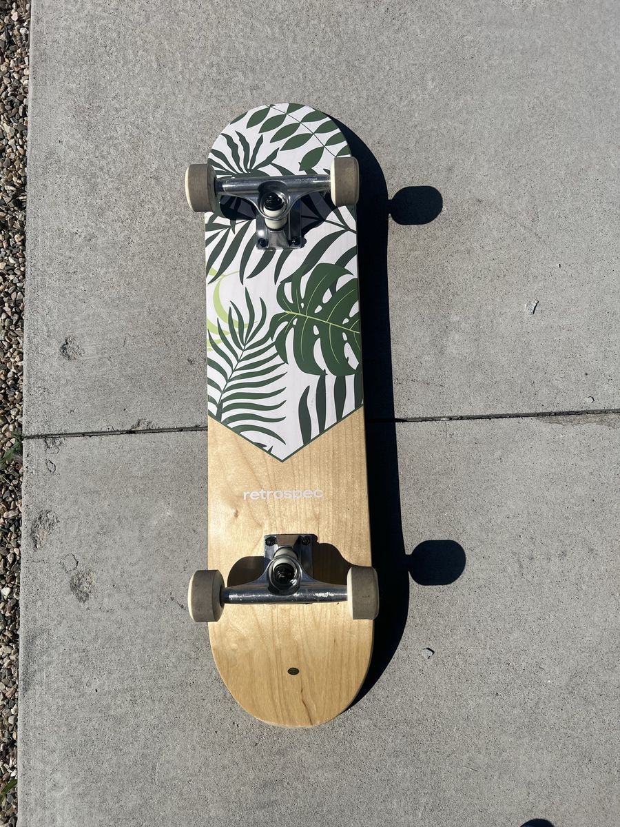 Retrospec Skateboard - Tropical Leaf Design - Great for Cruising & Tricks