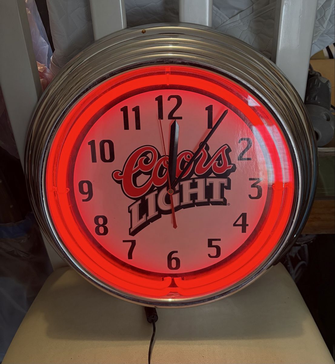 Coors light neon clock