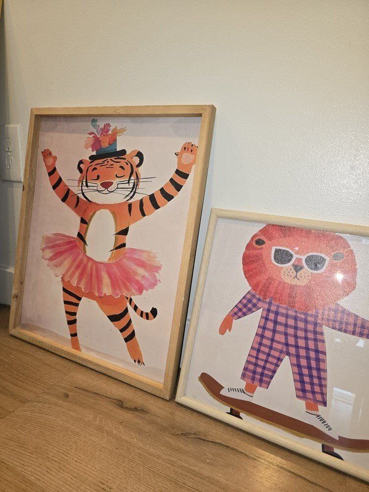 Kid's Wild-Cat Pink Wall Art