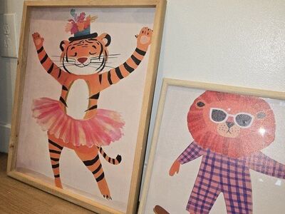 Kid's Wild-Cat Pink Wall Art