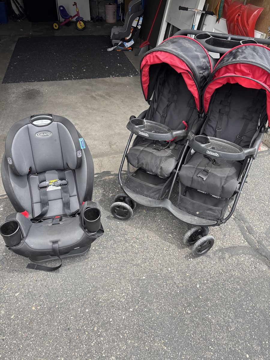 Double stroller and car seat