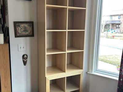 Ikea side by side bookcase w/glass door front