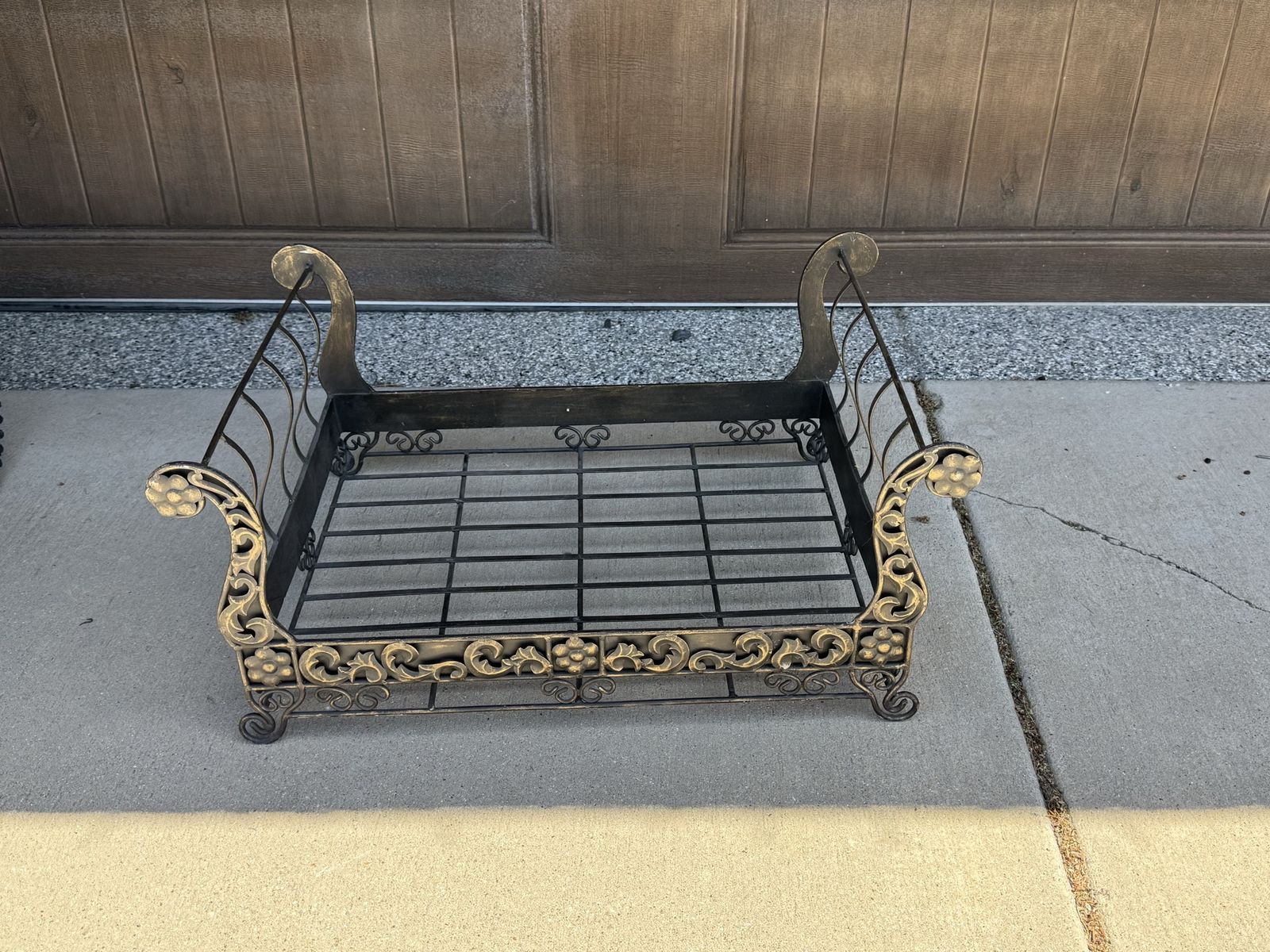 Vintage Metal Dog Bed for small dog or photography prop for newborns
