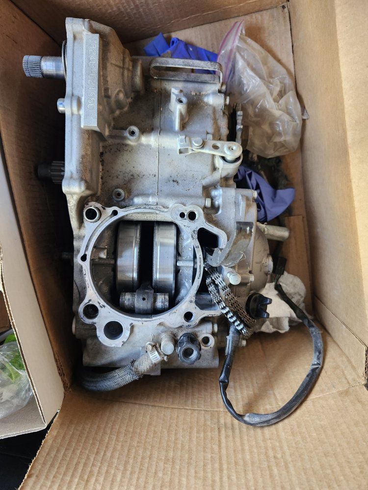 Motorcycle Engine Parts - Disassembled Casing & Components