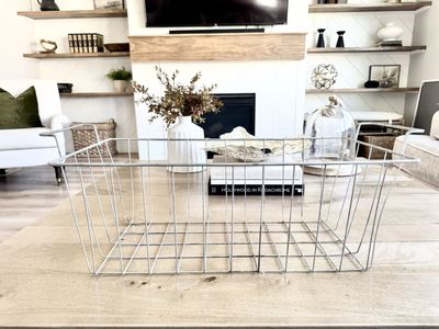 Large | Vintage | Wire Basket | Tote | Storage | Home Decor | Home Staging | Aged Metal