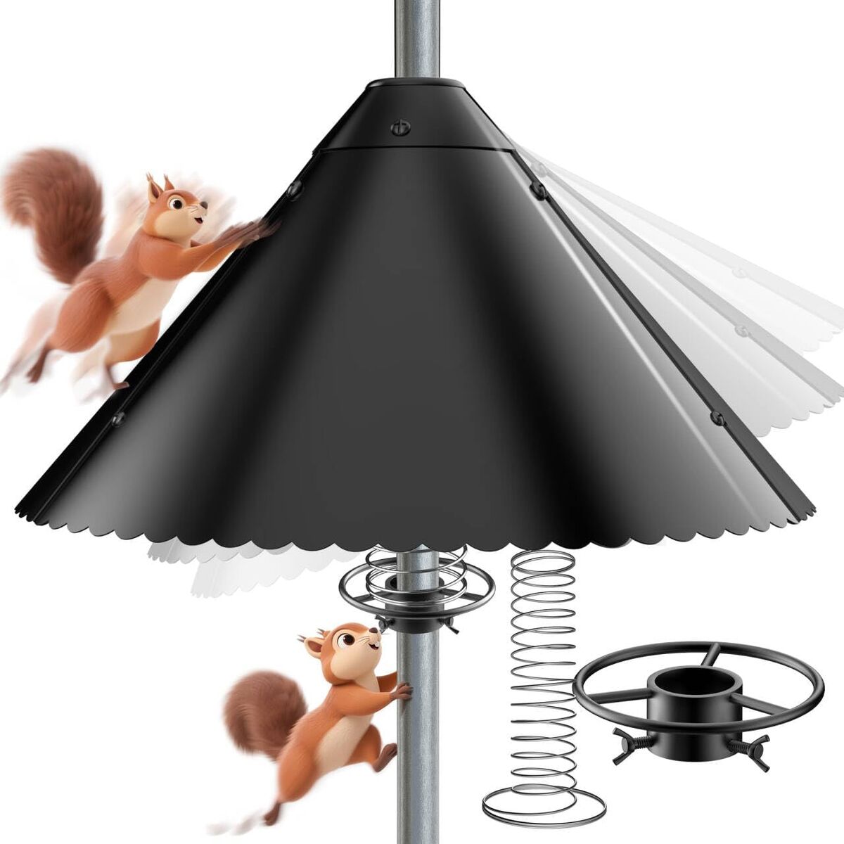 NEW Metal Squirrel Baffle Heavy Duty Squirrel Baffle for Bird Feeder Pole 19 Inch