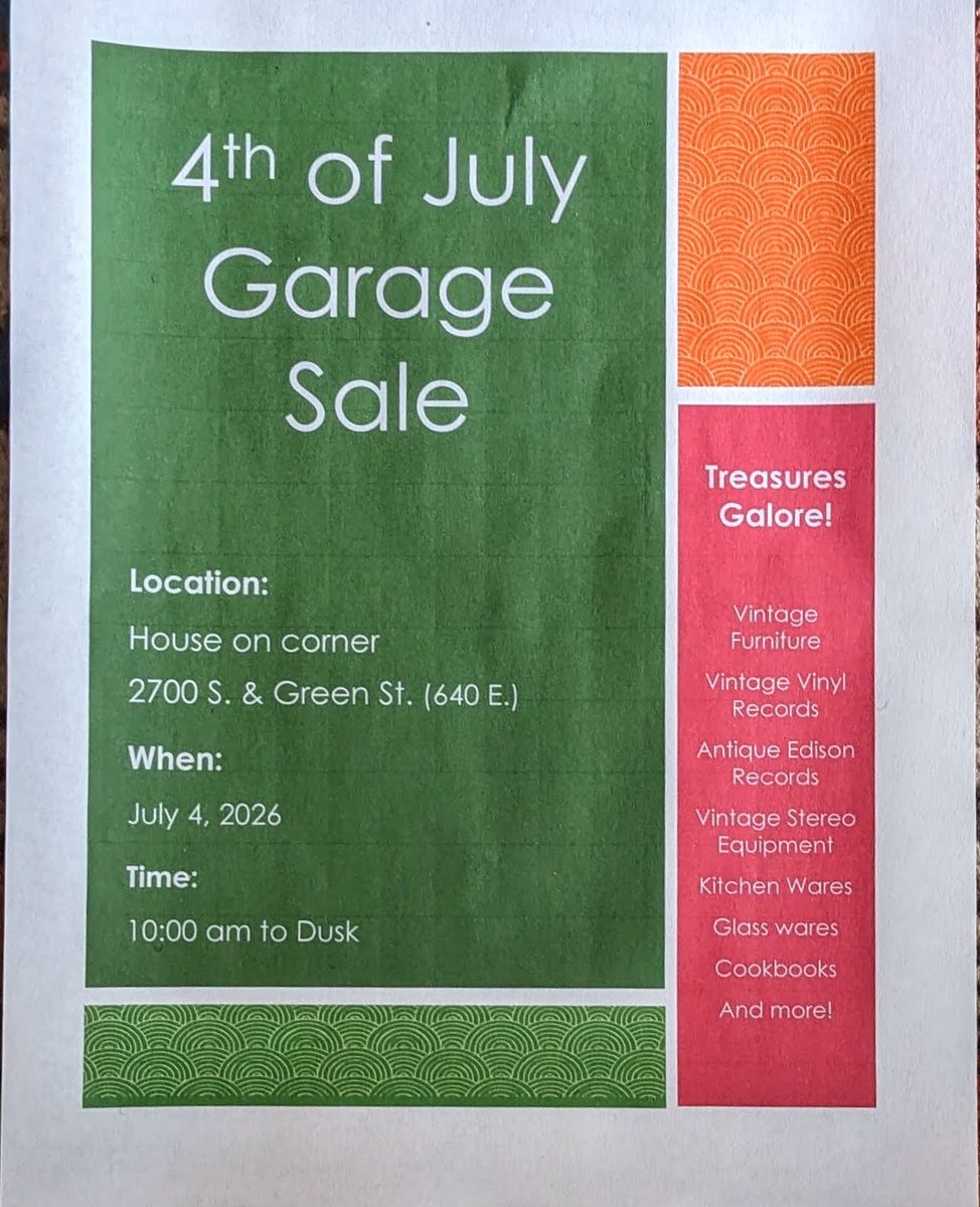4th of July Garage Sale - Vintage Furniture, Vinyl, Stereo Equipment, Kitchen Wares & More! July 4, 2026