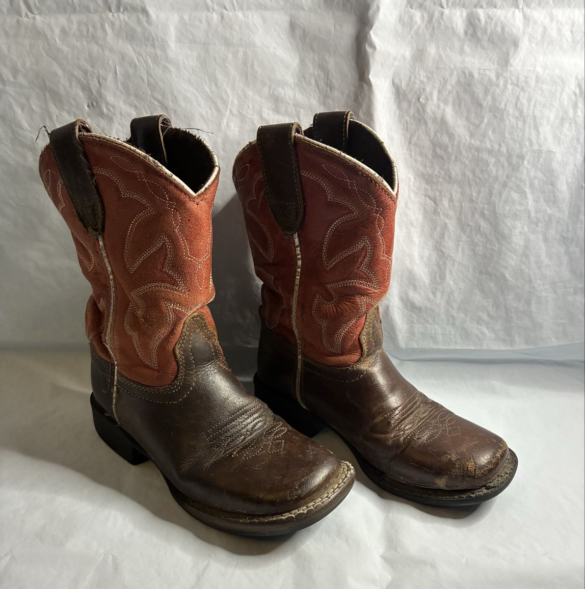 Roper Monterey Western Cowboy Boots Little Kids Size 11 – Leather Brown/Tan
