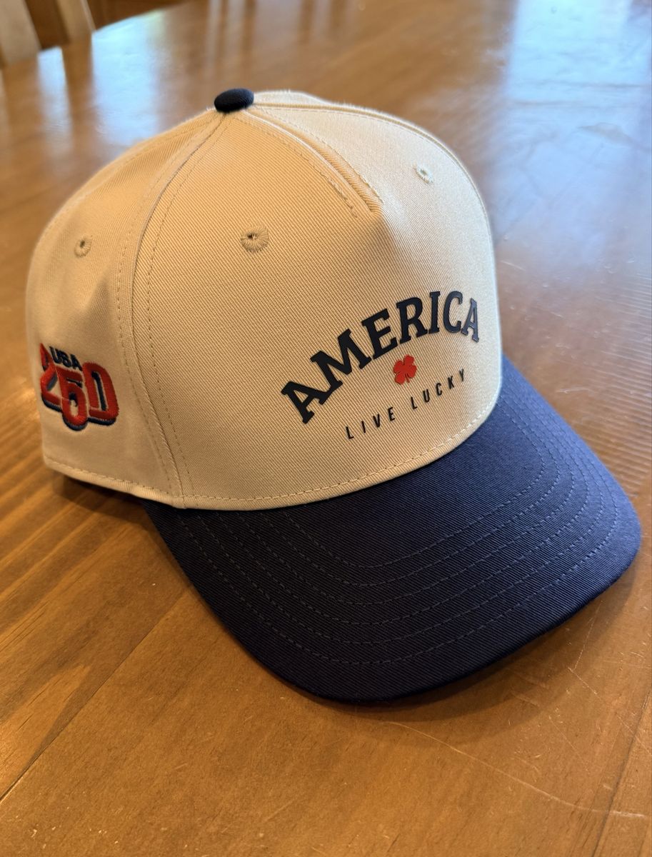Black Clover-Live Lucky America USA 250 Tan & Navy Hat (Land of the Free- USA 250th Edition) Limited Edition