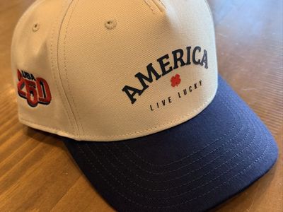 Black Clover-Live Lucky America USA 250 Tan & Navy Hat (Land of the Free- USA 250th Edition) Limited Edition