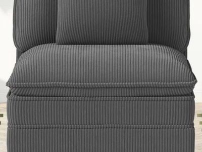 Two Dark Gray Corduroy Modular Chairs