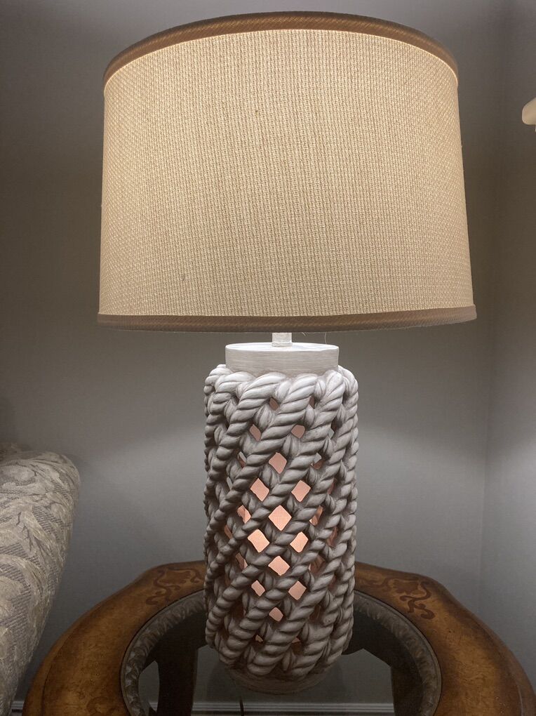 Pair Of Glowing Lamps With Shades.  Hardly used.