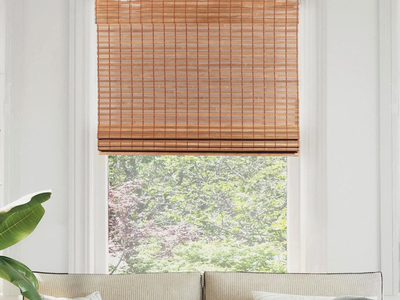 Chicology Bamboo Roman Shade 34x64 Cordless Light Filtering Window Blind Brown