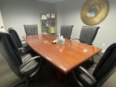 Office Table with glass top and chairs