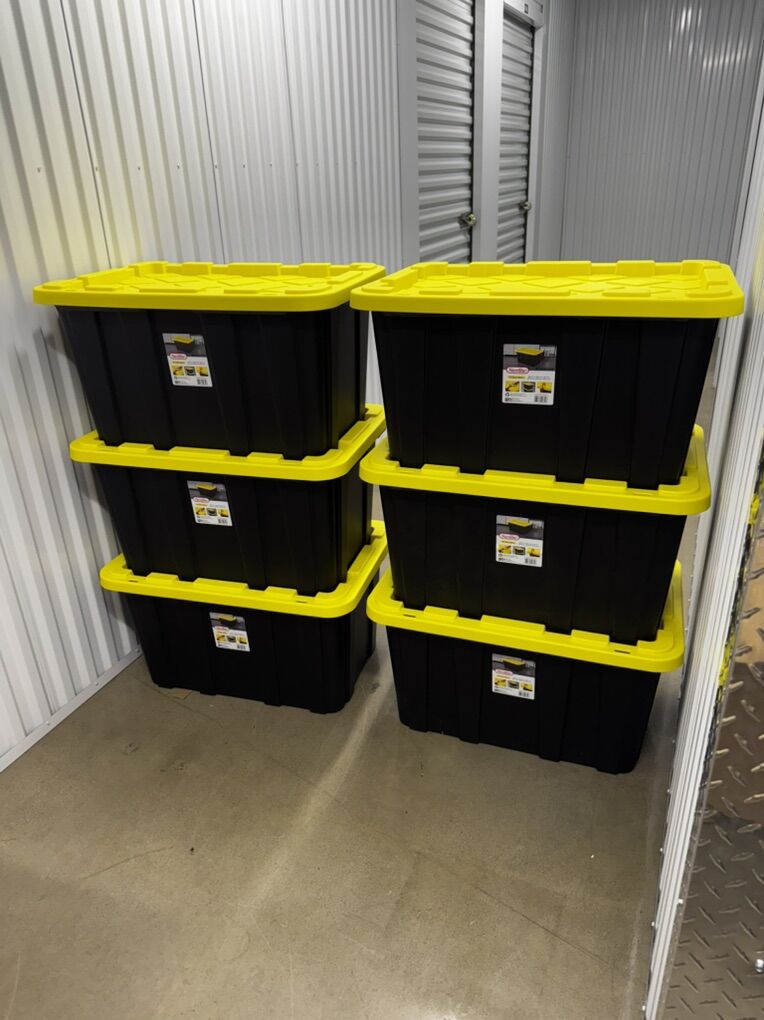 6 Pk Sterilite 50659Y06 Industrial Tote, 27 gal