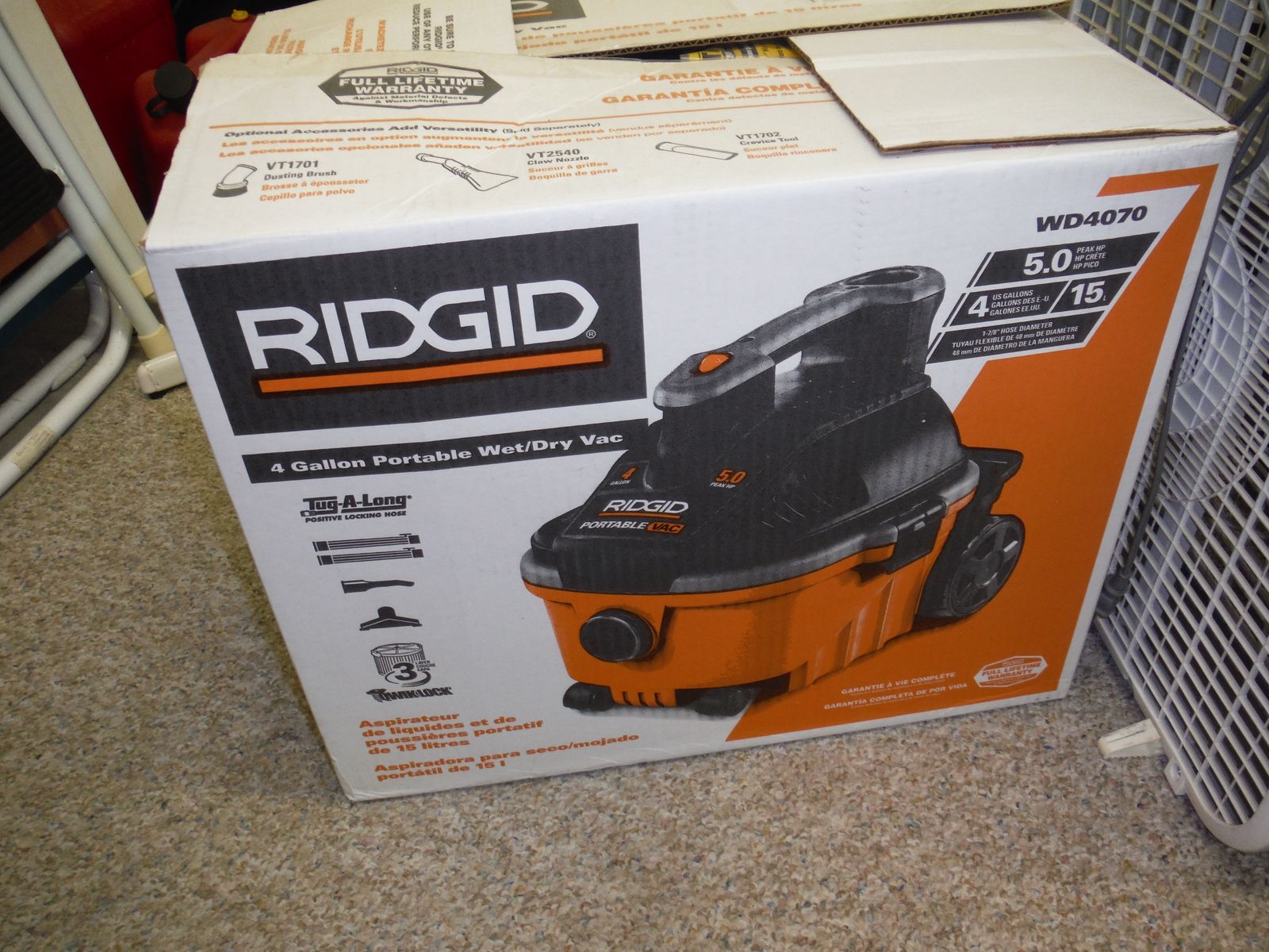 RIDGID 4 Gal. 5.0 Peak HP Shop Vacuum Wet Dry Vac