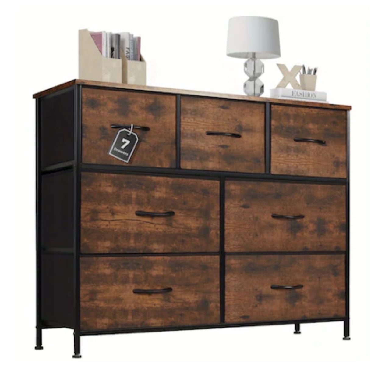 Flynama 7-Drawer Dresser Brown 39.3-in W Combo dresser