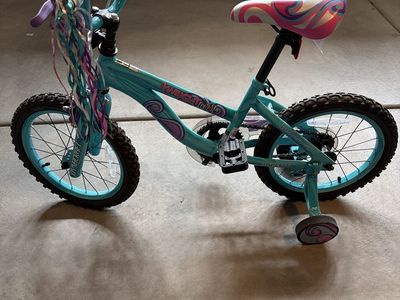 Dynacraft Twilight Twist 16" Kids' Bike with Training Wheels - Teal/Pink