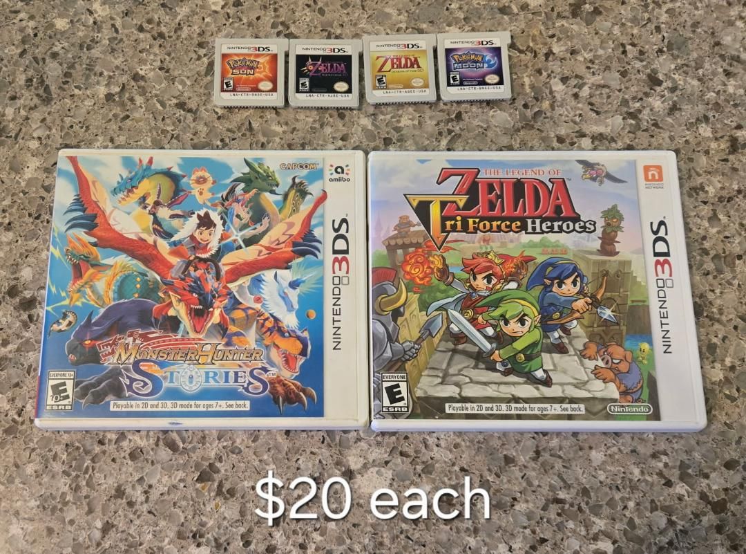 Nintendo 3ds games $20 each including PokeMon Sun! trades considered!