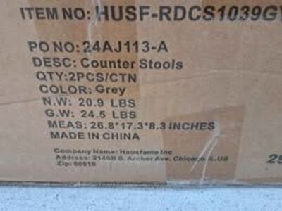2 Pc Set Gray/Black Barstools