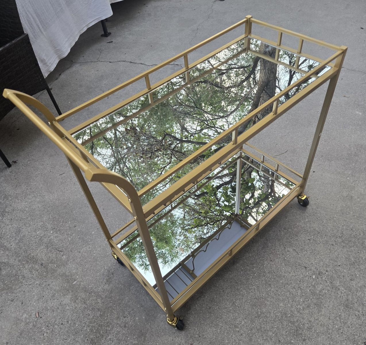Gold Mirror Bar Cart