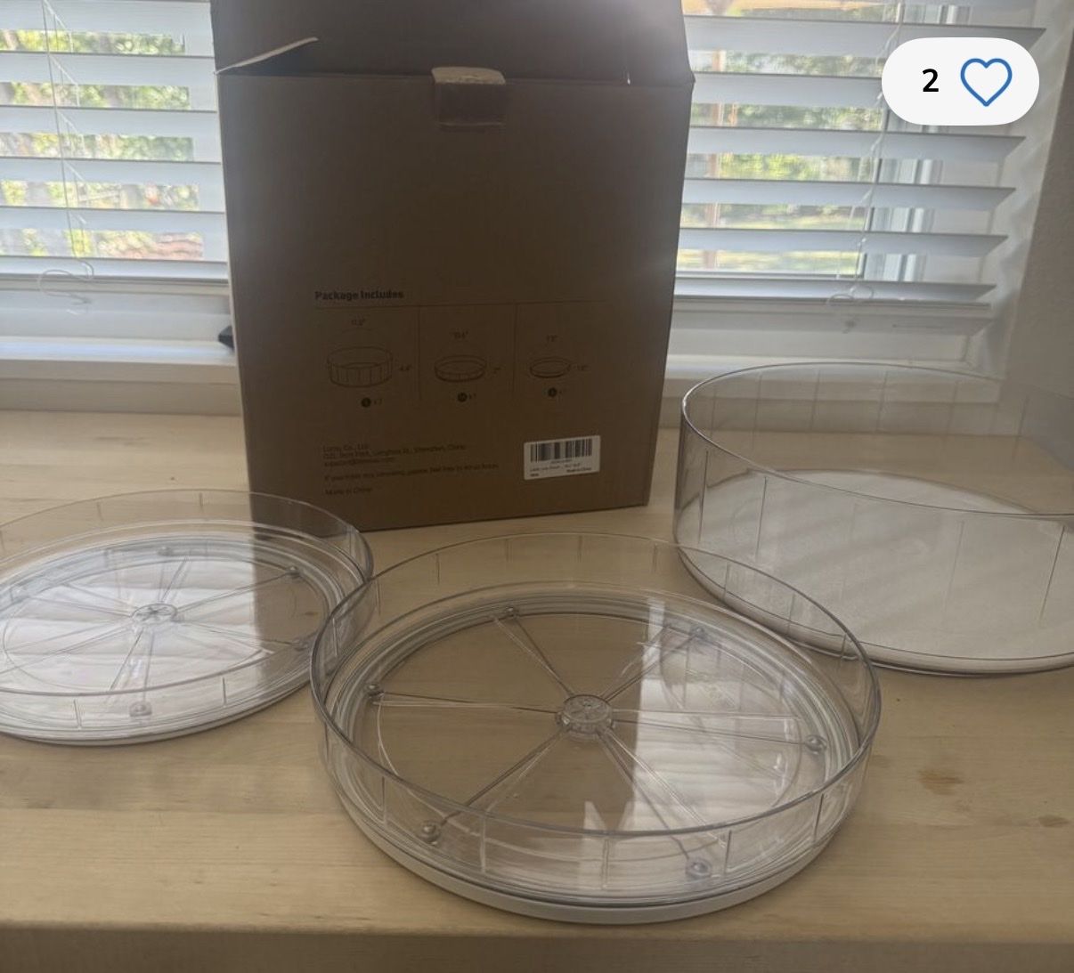 Clear Plastic Lazy Susan Turntable Organizer - 9" and 10" Round
