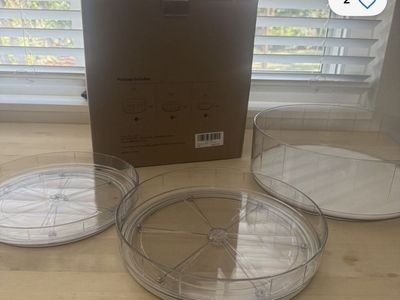 Clear Plastic Lazy Susan Turntable Organizer - 9" and 10" Round