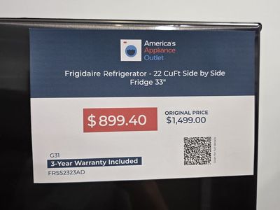 Black Stainless Side by Side Refrigerator — 33 Inch, Modern Finish, Brand New