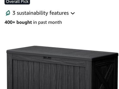 Devoko 120 Gallon Deck Box Resin Outdoor Storage Box Waterproof