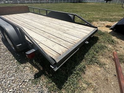 Dual Axle Utility Flatbed Trailer with Wood Decking with ramps