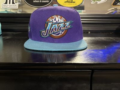 Retro Utah Jazz NBA Hat Purple Blue Flat Brim Adult